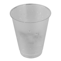 Plastic cup with straw isolated on white background