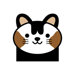 Flat Style Kitten Illustration with Soft Colors and Clean Lines for Creative Use