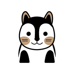 Adorable Flat Cat Vector Artwork &ndash; Modern Minimalist Kitty Illustration for Creative Projects