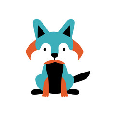 Stylized Flat Fox Illustration &ndash; Modern Cartoon Fox Graphic for Print and Web