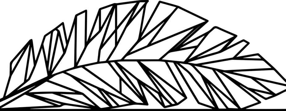 Modern abstract palm leaf design created from vector graphics, perfect for logos, botanical designs, or adding a touch of contemporary nature to projects