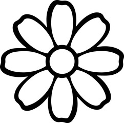Obraz premium Simple charming outline of a happy daisy flower perfect for spring design projects and natural decoration elements