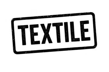 Textile word black grunge rubber stamp