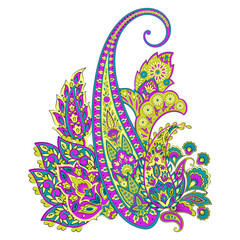 Obraz premium Paisley vector isolated pattern. Damask style Vintage illustration