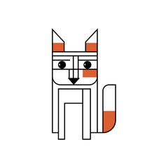 Loyal Dog Portrait in Modern Art Style