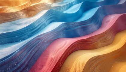 Abstract sand art background with layered colorful textures