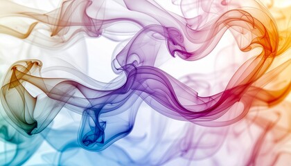 Realistic abstract smoke background with colorful swirling smoke patterns
