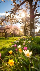 Fototapeta premium Spring blossoms in a garden