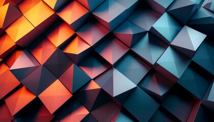 Abstract geometric background with 3D shapes
