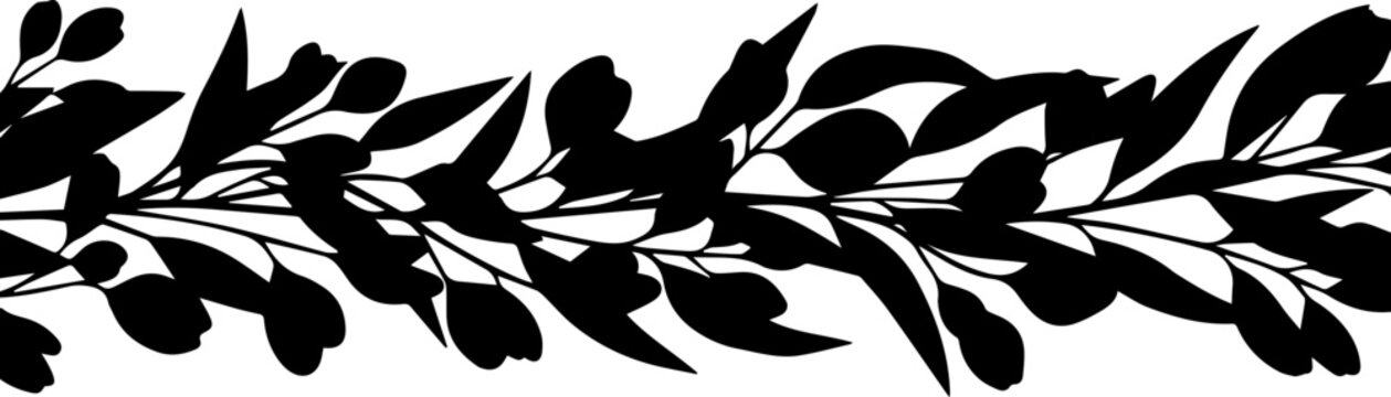 Elegant leaf border design element for invitations and announcements, a versatile botanical accent providing natural beauty and decorative touch