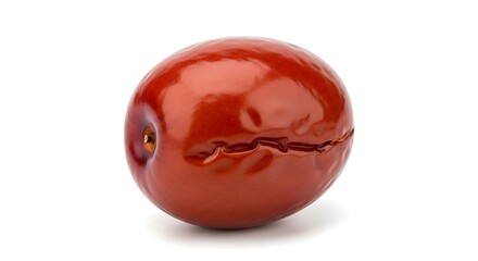 Fresh red jujube fruit with natural creases on a white background isolated on white background