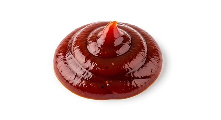 Delicious glossy barbecue sauce swirl on an isolated white. isolated on white background
