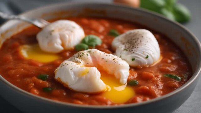 Shakshuka with Poached Eggs - A Delicious and Nutritious Breakfast.