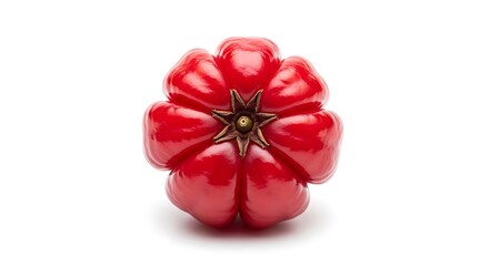 Bright red rocoto pepper, fresh and spicy culinary ingredient isolated on white background