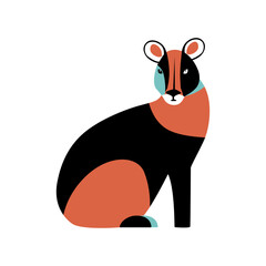 Colorful Flat Kangaroo Vector Artwork with Minimalist Shapes for Digital and Print Projects