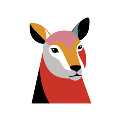 Cute Flat Style Kangaroo Illustration Featuring Playful Wildlife Character for Modern Designs