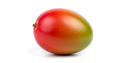 Vibrant ripe mango fruit with colorful skin on isolated white isolated on white background