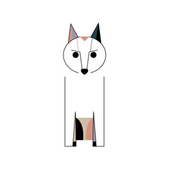 Cute Flat Style dog Illustration Featuring Adorable Kitty for Modern Graphic Projects