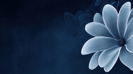 Elegant Blue Floral Design with Delicate Petals and Soft Background to Enhance Artistic and Creative Projects