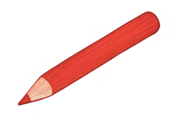 Red colored pencil drawing stationery supply