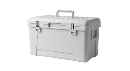 White plastic storage toolbox with handle and latches storage box plastic container