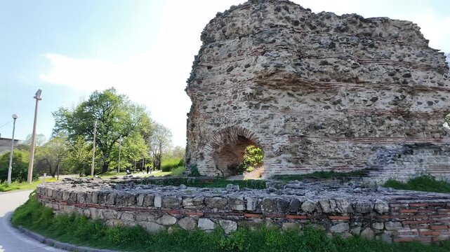 Ruins of Roman fortifications in ancient city of Diocletianopolis, town of Hisarya, Plovdiv Region, Bulgaria