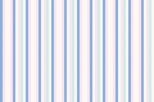 Professional textile fabric texture, stroke stripe vector seamless. Print background lines vertical pattern in sea shell and light colors.