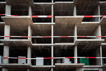 equipment at the construction site of a new building