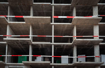 equipment at the construction site of a new building