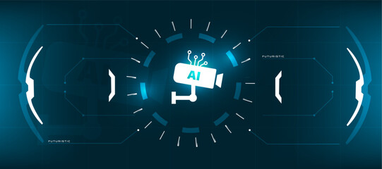 Intelligent Security Camera Powered by AI concept icon