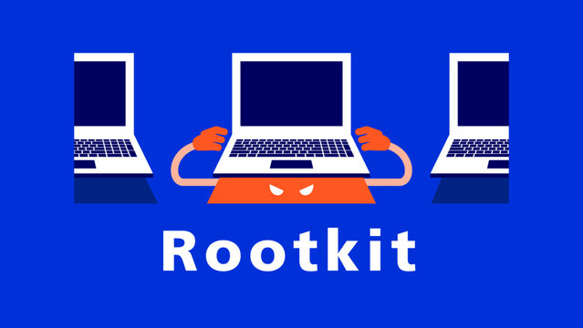 Rootkit Malware Hidden Beneath a Laptop Attempting to Control the System