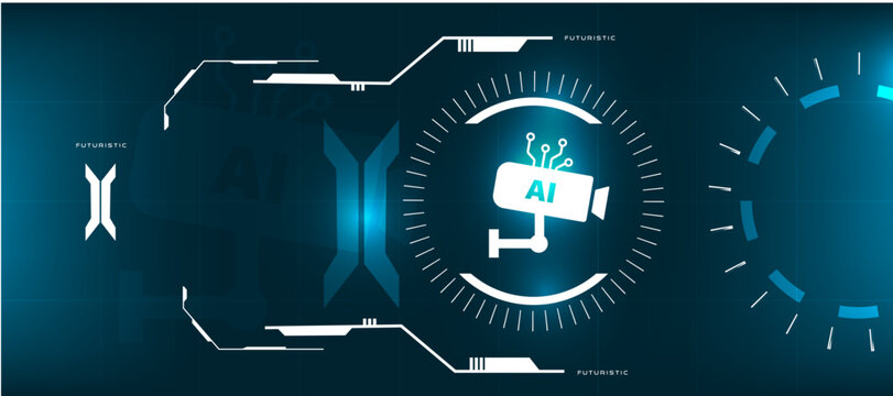 Smart Monitoring Camera with Digital Tech Background