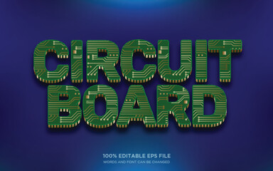 Circuit Board 3D editable text style effect	
