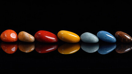 Vibrant Collection of Polished Multicolored Gemstones