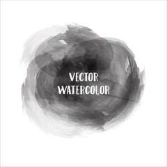 Abstract Grayscale Vector Watercolor Smudge or Paint Splash Element for Artistic and Modern Graphic Design Projects