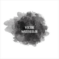 Abstract black watercolor splash texture, ideal for creative backgrounds, graphic design projects, and decorative elements. Vector art
