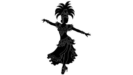 Silhouette of a hula dancer with a coconut tree headdress