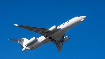 Naklejka premium Passenger plane under blue sky