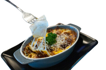 Top view of Lasagna, focus selective