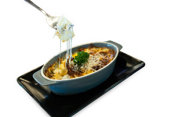 Top view of Lasagna, focus selective