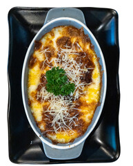 Top view of Lasagna, focus selective