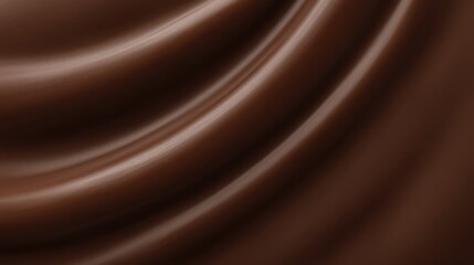 Smooth Rich Dark Chocolate Texture with Elegant Waves and Soft Reflections for Culinary or Artistic Backgrounds in Food Photography