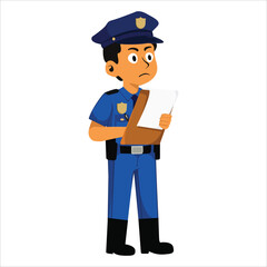 Vector illustration of a friendly police officer character in various actions and poses. Perfect for education, security themes, infographics, mobile apps, and professional design projects