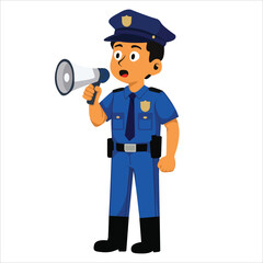 Vector illustration of a friendly police officer character in various actions and poses. Perfect for education, security themes, infographics, mobile apps, and professional design projects
