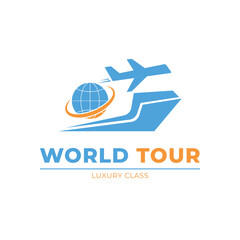 world tour logo design concept creative idea