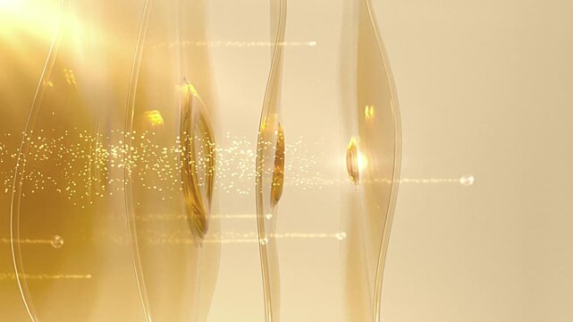 Golden essence balls release whitening factors, penetrate the skin, activate cell brightening and regeneration, prevent the formation of dark spots, anti-aging and anti-wrinkle,Cosmetic advertising,3D