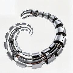 Naklejka premium Sleek metallic robotic arm components showcasing advanced technology design
