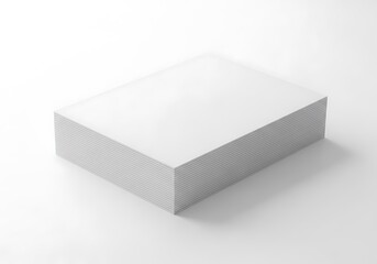 Clean stack of blank white business cards or paper sheets for corporate branding mockup template design