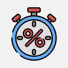 Icon timer. Black Friday Sale elements. Icon in filled line style.