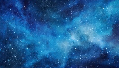 Fototapeta premium Watercolor nebula with blue and white hues
